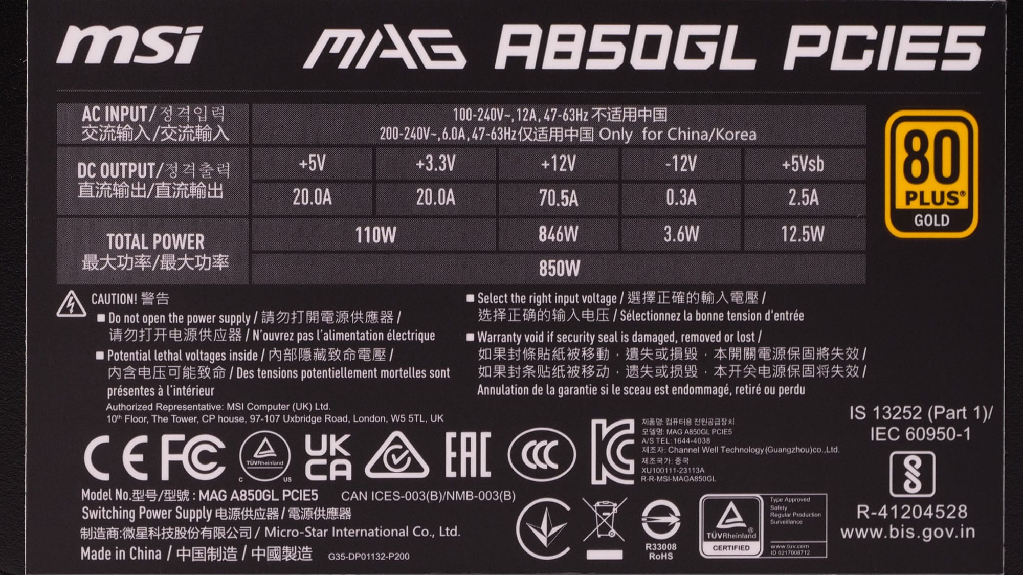 MSI MAG A850GL PCIE5 850W PSU Review - Page 2 of 11 - Hardware Busters